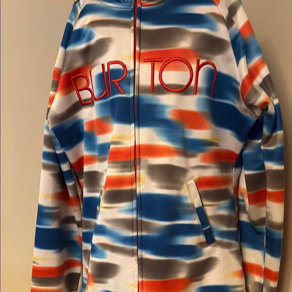 Burton Blue and Orange Sweatshirt with Wavy Stripes